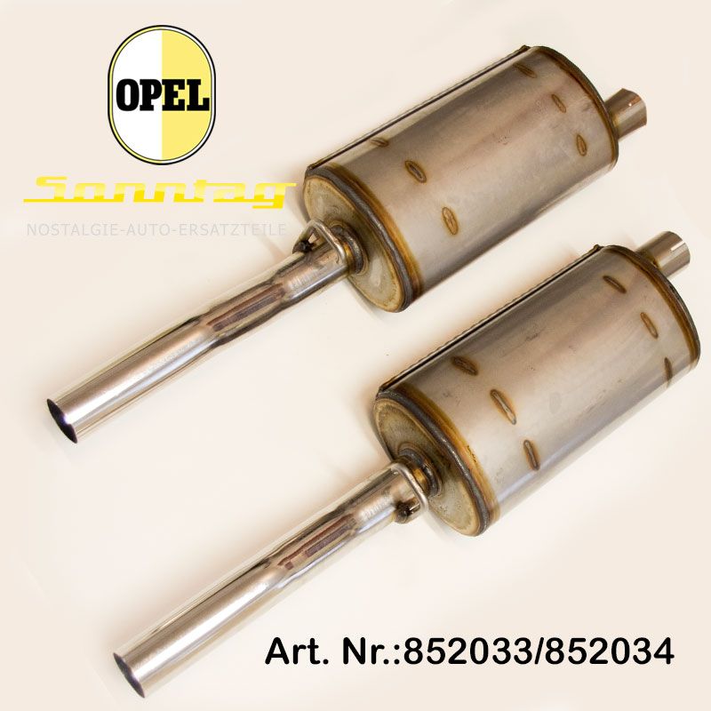 852033 Edelstahl Auspuff-Endtopf  OPEL Diplomat B V8